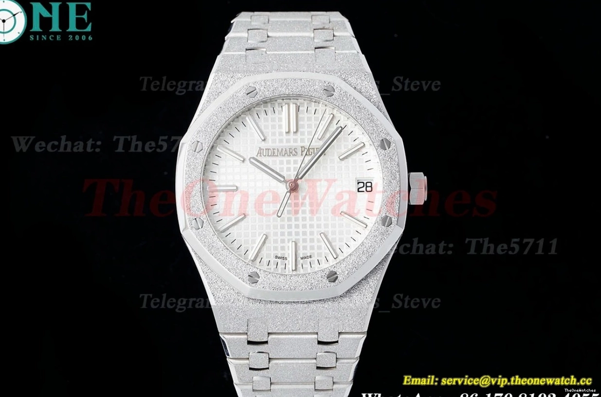 APSF Frosted Oak 15510 41mm White Dial Clone A4302 SS SS Royal Super 0413